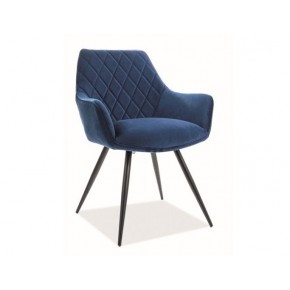 Стул SIGNAL LINEA Velvet Bluvel 86 темно-синий/черный мат